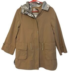 Zara Tan Silver‎ Coat with Button Out Puffer Liner Size 13-14